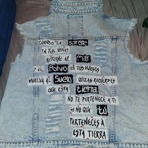 Embroidered Denim Vest